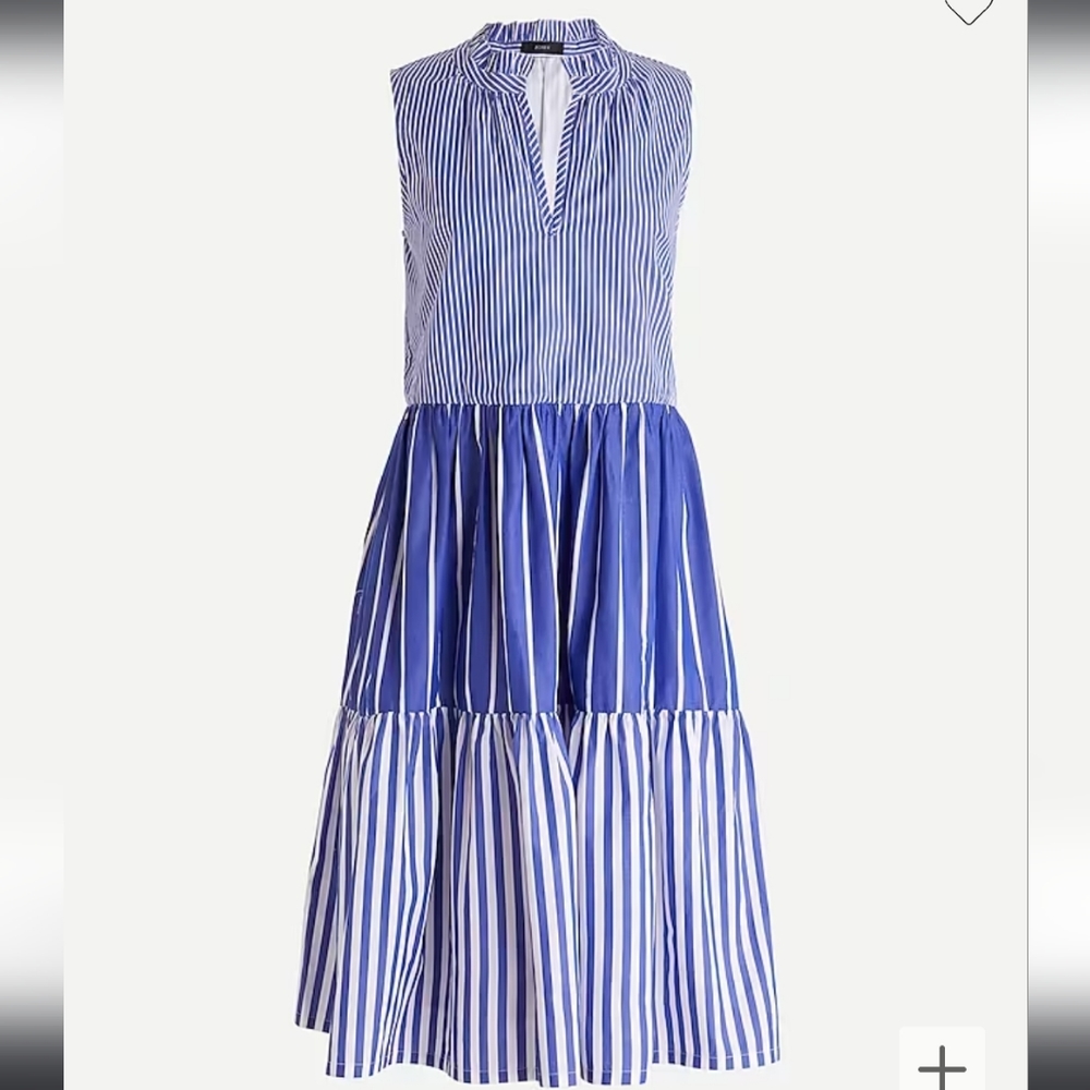 J. Crew Blue and White Striped Dress